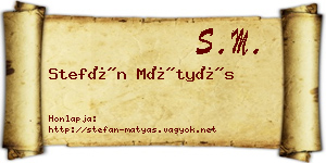 Stefán Mátyás névjegykártya