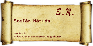 Stefán Mátyás névjegykártya