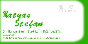 matyas stefan business card